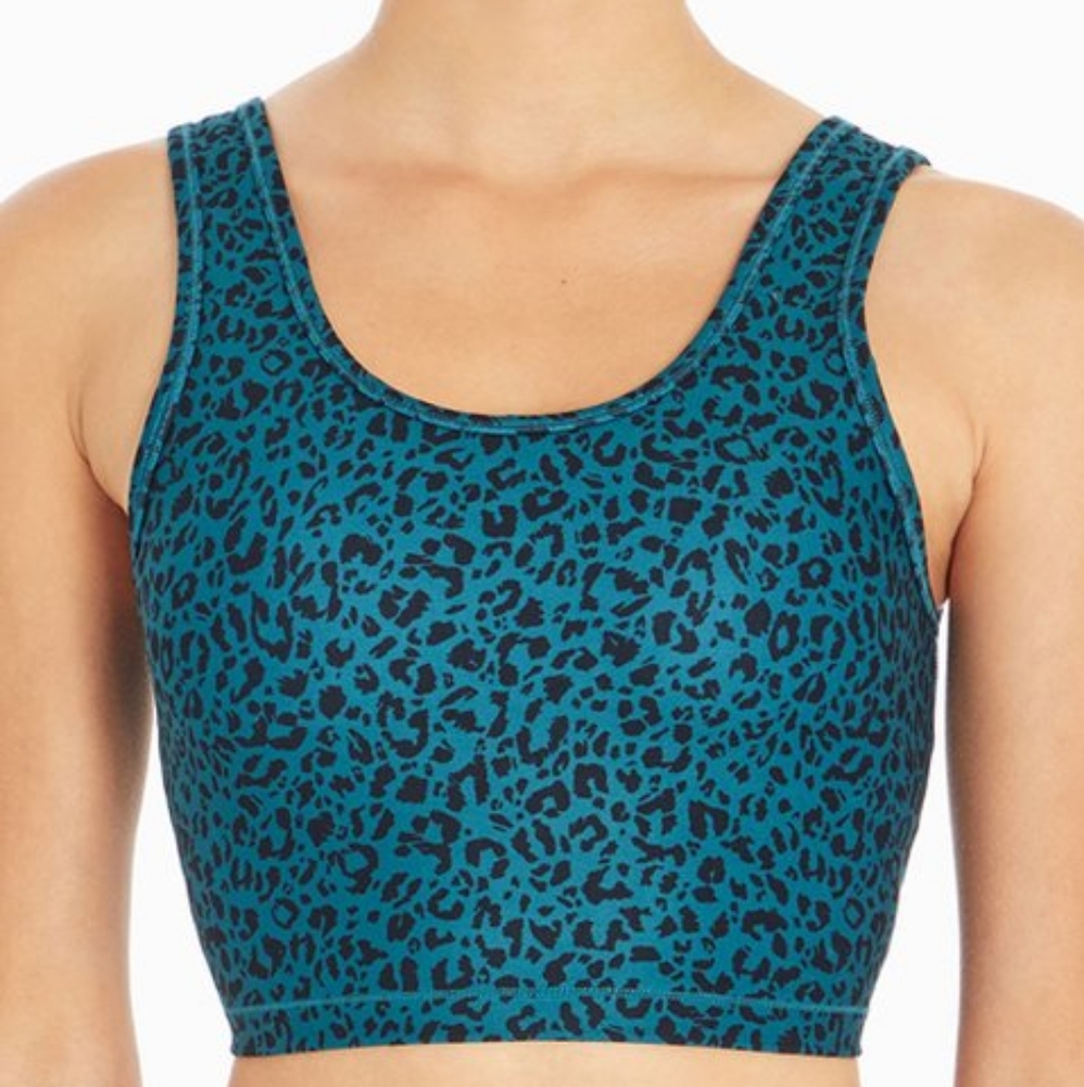 Marika Crop Bra Teal Leopard Medium